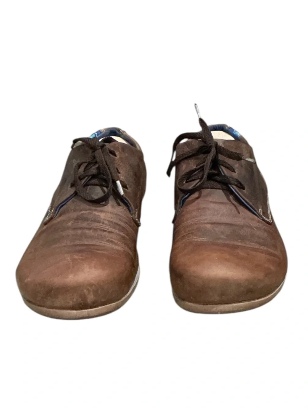 Authentic John Fluevog brown leather derby Oxford men’s lace up shoes sz 7